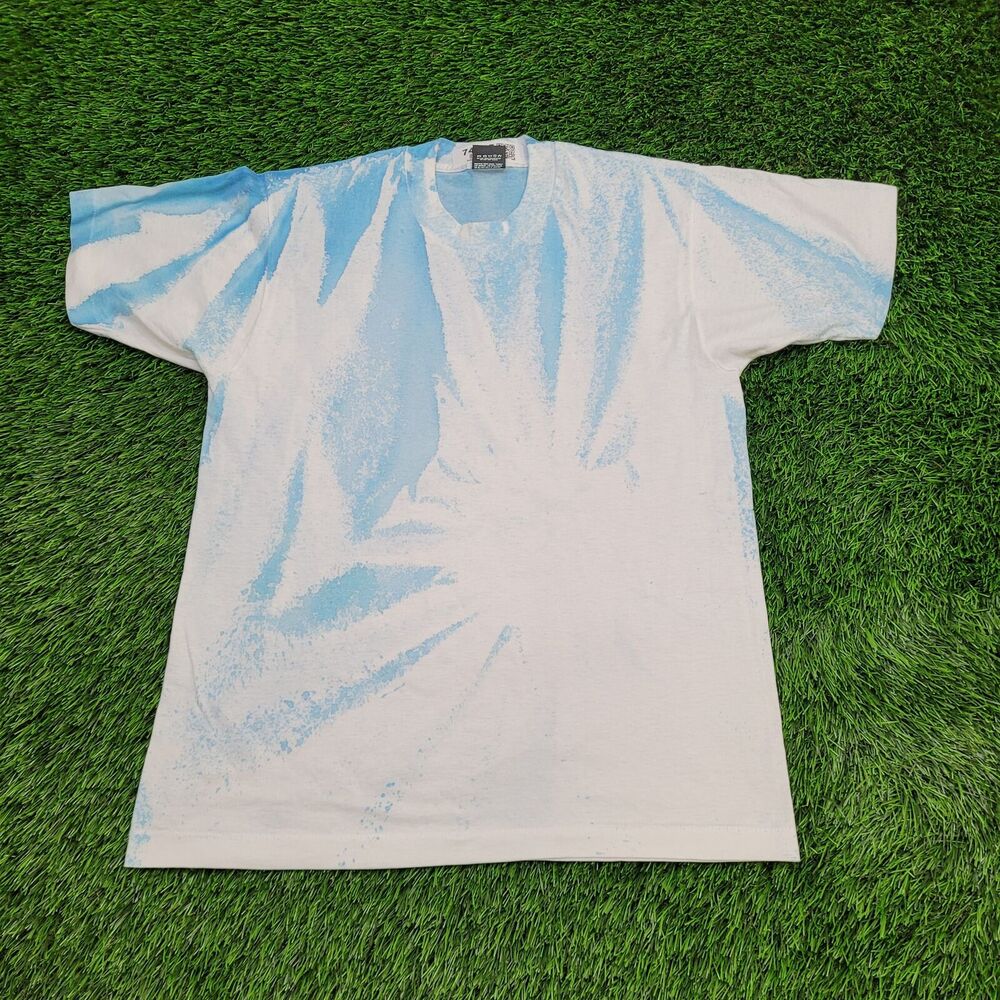 Vintage 90s Screen-Stars Shirt Womens M/L 19x26 Blue